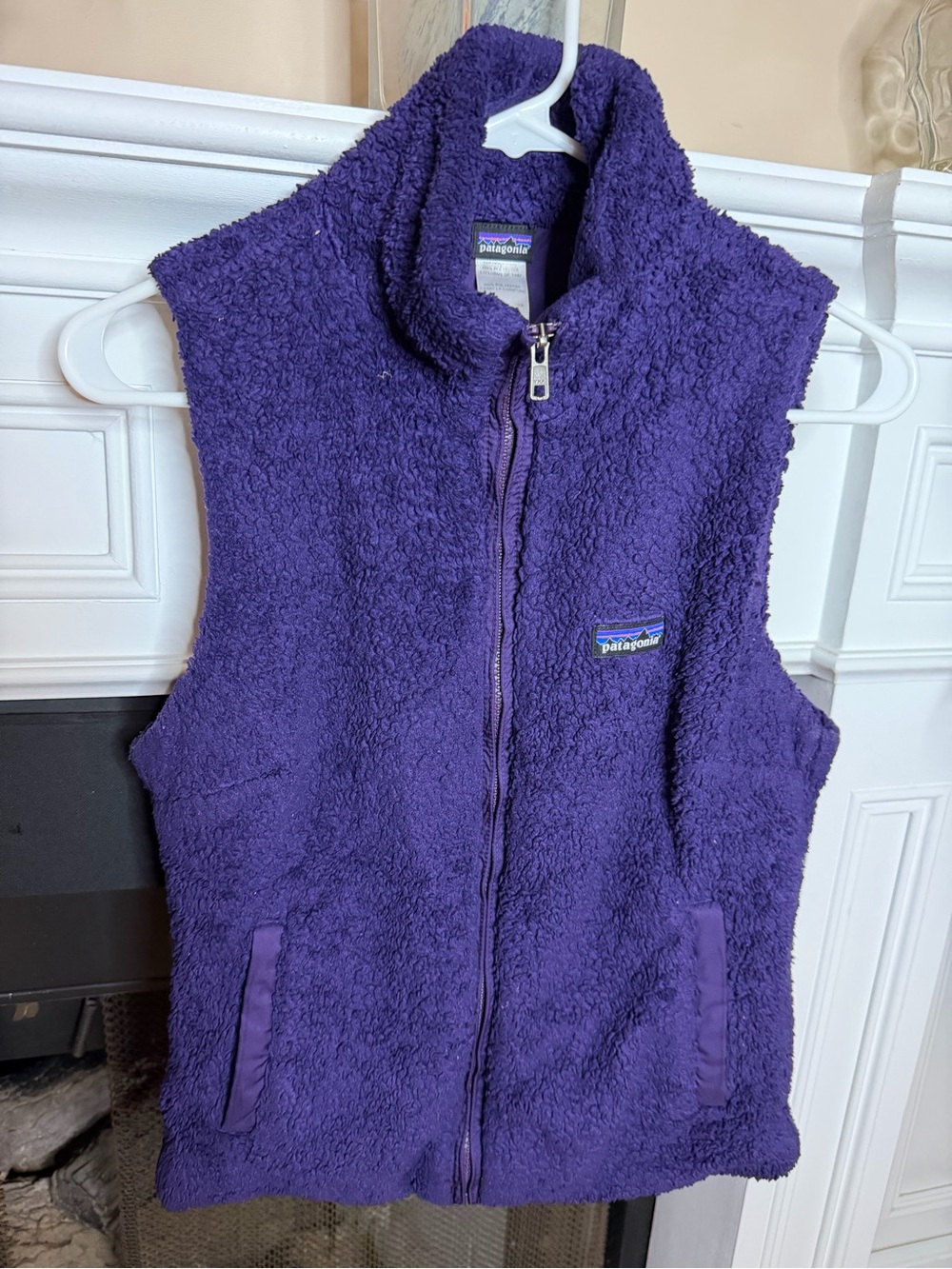 Patagonia Kids Purple Sherpa Vest with Full Zipper